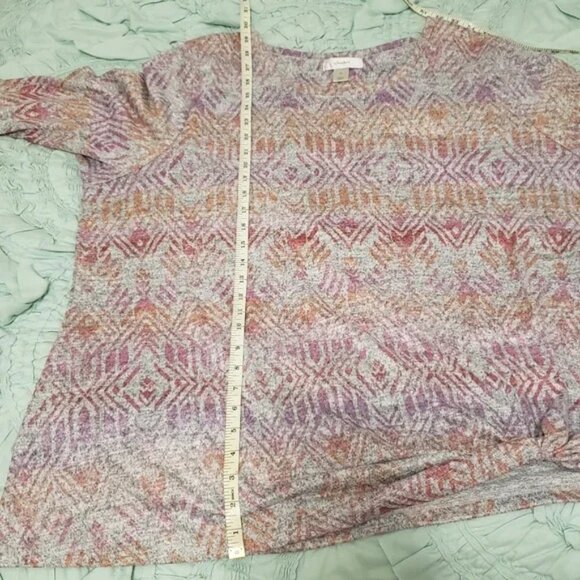 Cozy Ombre Print Top with Knot Detail 3X Women Plus CJ Banks - Picture 6 of 12
